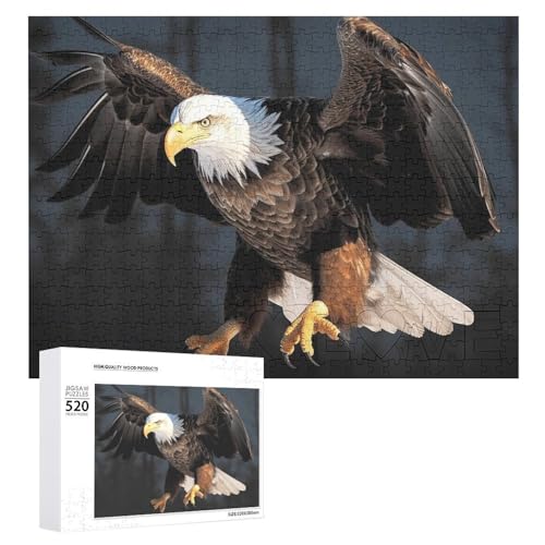 Puzzle für Erwachsene, Puzzle, 3D-Kahlkopfseeadler, herausforderndes Spiel-Puzzle mit Buchstaben auf der Rückseite, personalisiertes Puzzle, perfekt für Spielabende, Heimdekoration, Geschenk von NTVOWPZO