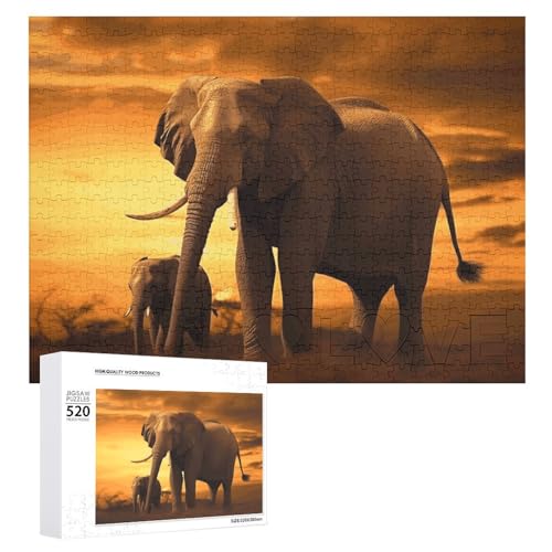 Puzzle für Erwachsene, Puzzle, Elefant, herausforderndes Spiel, Puzzle mit Buchstaben auf der Rückseite, personalisiertes Puzzle, perfekt für Spielabende, Heimdekoration, Geschenk von NTVOWPZO