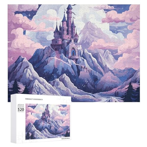 Puzzle für Erwachsene, Puzzle, Wolken über dem Schloss, herausforderndes Spiel, Puzzle mit Buchstaben auf der Rückseite, personalisiertes Puzzle, perfekt für Spielabende, Heimdekoration, Geschenk von NTVOWPZO