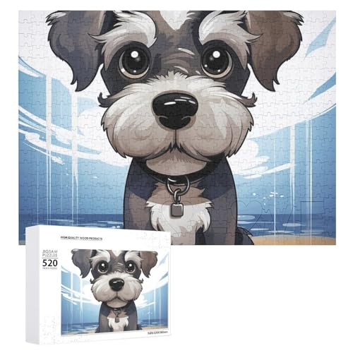 Puzzle für Erwachsene, bezauberndes Schnauzer-Spiel, mit Buchstaben auf der Rückseite, personalisiertes Puzzle, perfekt für Spielabende, Heimdekoration, Geschenk von NTVOWPZO