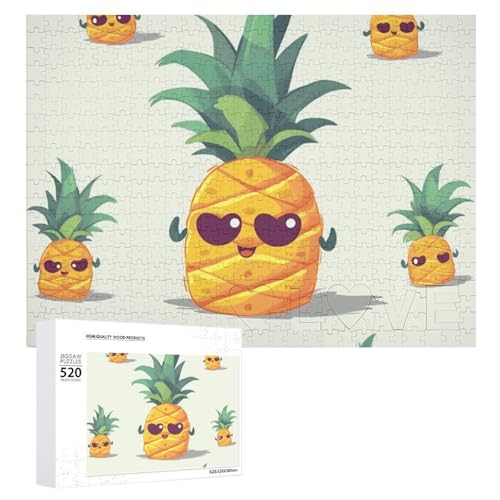 Puzzle für Erwachsene, niedliches Ananas, herausforderndes Spiel-Puzzle mit Buchstaben auf der Rückseite, personalisiertes Puzzle, perfekt für Spielabende, Heimdekoration, Geschenk von NTVOWPZO