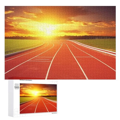 Puzzle für Erwachsene, personalisiertes Bild, Puzzle, Laufstrecke, Sonnenuntergang, individuelles Holzpuzzle für Familie, Geburtstag, Hochzeit, Spielabende, Geschenke, Tierpuzzle von NTVOWPZO