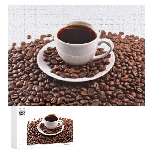 Puzzle für Erwachsene, personalisiertes Bildpuzzle, Kaffeebohnen und Tasse, individuelles Holzpuzzle für Familie, Geburtstag, Hochzeit, Spielabende, Tierpuzzle von NTVOWPZO