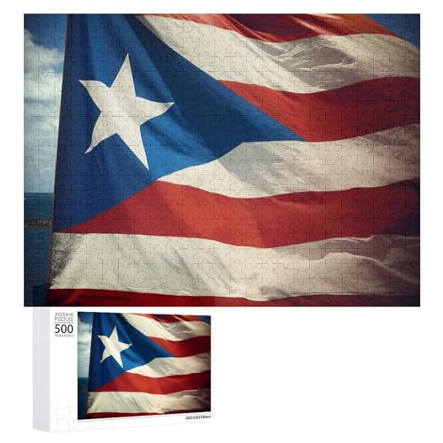 Puzzle für Erwachsene, personalisiertes Bildpuzzle, Puerto Rico, Tapete, Flagge, individuelles Holzpuzzle für Familie, Geburtstag, Hochzeit, Spielabende, Geschenke, Tierpuzzle von NTVOWPZO