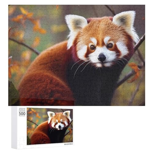 Puzzle für Erwachsene, personalisiertes Bildpuzzle, roter Panda, individuelles Holzpuzzle für Familie, Geburtstag, Hochzeit, Spielabende, Geschenke, Tierpuzzle von NTVOWPZO