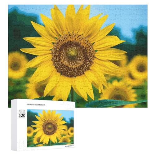 Puzzle für Erwachsene, schönes Sonnenblumen-Puzzle mit Buchstaben auf der Rückseite, personalisiertes Puzzle, perfekt für Spielabende, Heimdekoration, Geschenk von NTVOWPZO