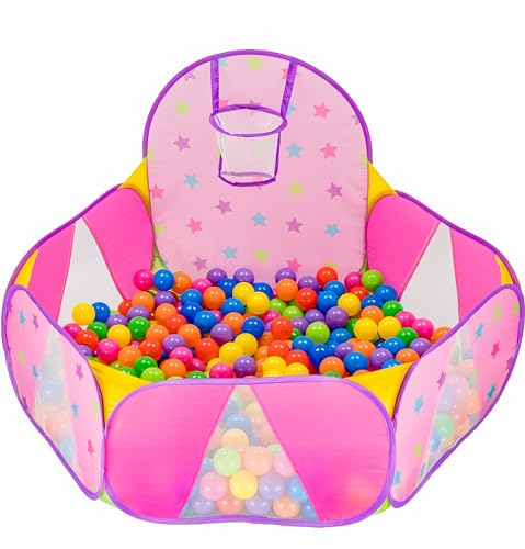 NUBUNI Bällebad Baby | Bällebad Ohne Bälle | Bällebad Viereckig | Ball Pit | Bällebecken | Bällebad Eckig | Bällebecken | Bällebad Ab 1 Jahr | Bällebad Rosa | Bälle Nicht Enthalten G von NUBUNI