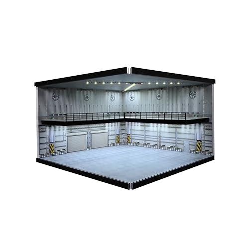 1/64 Diorama Auto Garage Modell, Dreifarbige LED-Beleuchtung Parkplatz Szene Modell Display, Diecast Modellautos Szene Vitrine, Stadt Doppeldecker Auto Showroom Garage Modell mit dimmbarer 1/64 Diorama Auto Garage Modell, Dreifarbige LED-Beleuchtung Parkplatz Szene Modell Display, Diecast Modellautos Szene Vitrine, Stadt Doppeldecker Auto Showroom Garage Modell mit dimmbarer von NUEIOVRW