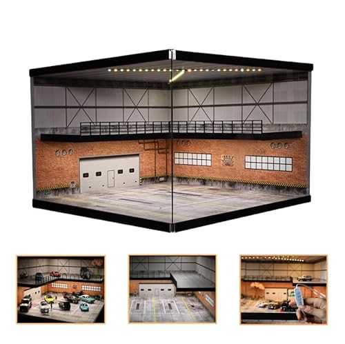 NUEIOVRW 1/64 Diorama Garage Modell Mit Dreifarbige Beleuchtung, Parkplatz Szene Display Case Modell, Diecast Modellautos Vitrine, 20 Fahrzeuge Stehen zur Verfügung, Sammlung Geschenk (C) NUEIOVRW 1/64 Diorama Garage Modell Mit Dreifarbige Beleuchtung, Parkplatz Szene Display Case Modell, Diecast Modellautos Vitrine, 20 Fahrzeuge Stehen zur Verfügung, Sammlung Geschenk (C) von NUEIOVRW