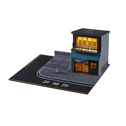 NUEIOVRW 1/64 Diorama Garage Modell, LED-Beleuchtung Japanisch Parkplatz Szene Modell Vitrine, Diecast Auto Garage Display Case, Modellautos Szene Vitrine, Sammlung Geschenk (Cuisine Shop) NUEIOVRW 1/64 Diorama Garage Modell, LED-Beleuchtung Japanisch Parkplatz Szene Modell Vitrine, Diecast Auto Garage Display Case, Modellautos Szene Vitrine, Sammlung Geschenk (Cuisine Shop) von NUEIOVRW