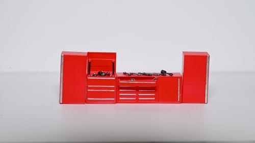 NUEIOVRW 1 Set 1/64 Diorama-Werkbankmodell, Schrankmodell-Set für Garagenwerkstatt-Reparaturszenen,Modell für Parkplatz-Diorama-Szenen, Zubehör für Diecast Modellautos Display (Rot) NUEIOVRW 1 Set 1/64 Diorama-Werkbankmodell, Schrankmodell-Set für Garagenwerkstatt-Reparaturszenen,Modell für Parkplatz-Diorama-Szenen, Zubehör für Diecast Modellautos Display (Rot) von NUEIOVRW