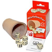 NSV 8004 WÜRFELBECHER - LEDER - MIT WÜRFEL IN FALTSCHACHTEL von NÜRNBERGER SPIELKARTEN VERLAG