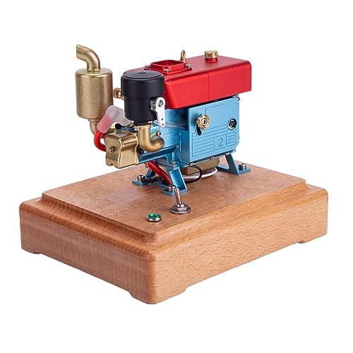 NUGEN 1/8 Mini Motor Modell, 2.6cc Einzylinder Viertakt Motor Modell, Verdunstung Wasserkühlung Wärmeableitung Motor Modell, Physik Mechanik Experiment Lehrmotor Modell Spielzeug für Erwachsene von NUGEN