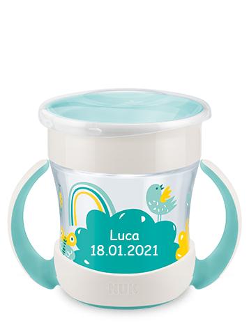 Mini Magic Cup 160ml mit Gravur (inkl. Deckel) türkis von NUK