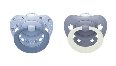 NUK First Choice Classic Day & Night Silikon Schnuller 0-6 Monate blau NUK First Choice Classic Day & Night Silikon Schnuller 0-6 Monate blau von NUK