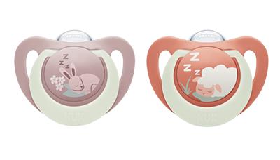 NUK First Choice Night Silikon Schnuller 6-18 Monate rot/orange NUK First Choice Night Silikon Schnuller 6-18 Monate rot/orange von NUK