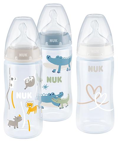 NUK First Choice Plus 3er-Flaschen-Set mit Temperature Control blau von NUK