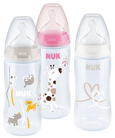 NUK First Choice Plus 3er-Flaschen-Set mit Temperature Control pink von NUK