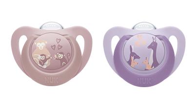 NUK First Choice Silikon Schnuller 6-18 Monate rot/lila NUK First Choice Silikon Schnuller 6-18 Monate rot/lila von NUK