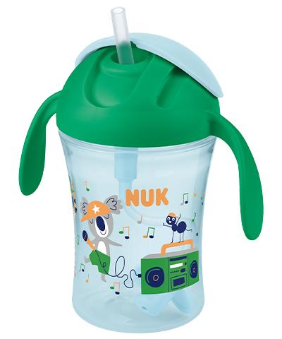 NUK Motion Cup 230ml mit weichem Strohhalm grün von NUK