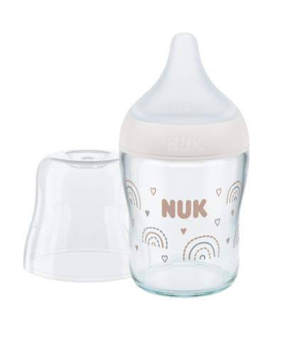 NUK Perfect Match Glas-Babyflasche mit weichem Silikon-Trinksauger 120ml von NUK