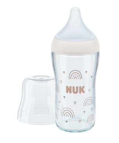 NUK Perfect Match Glas-Babyflasche mit weichem Silikon-Trinksauger 230ml von NUK
