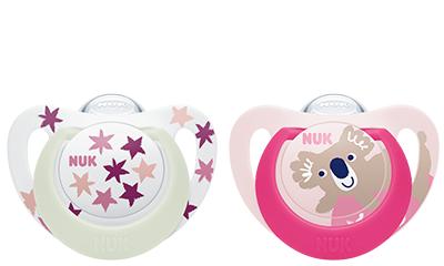 NUK Star Day & Night Silikon-Schnuller pink 6-18 m von NUK