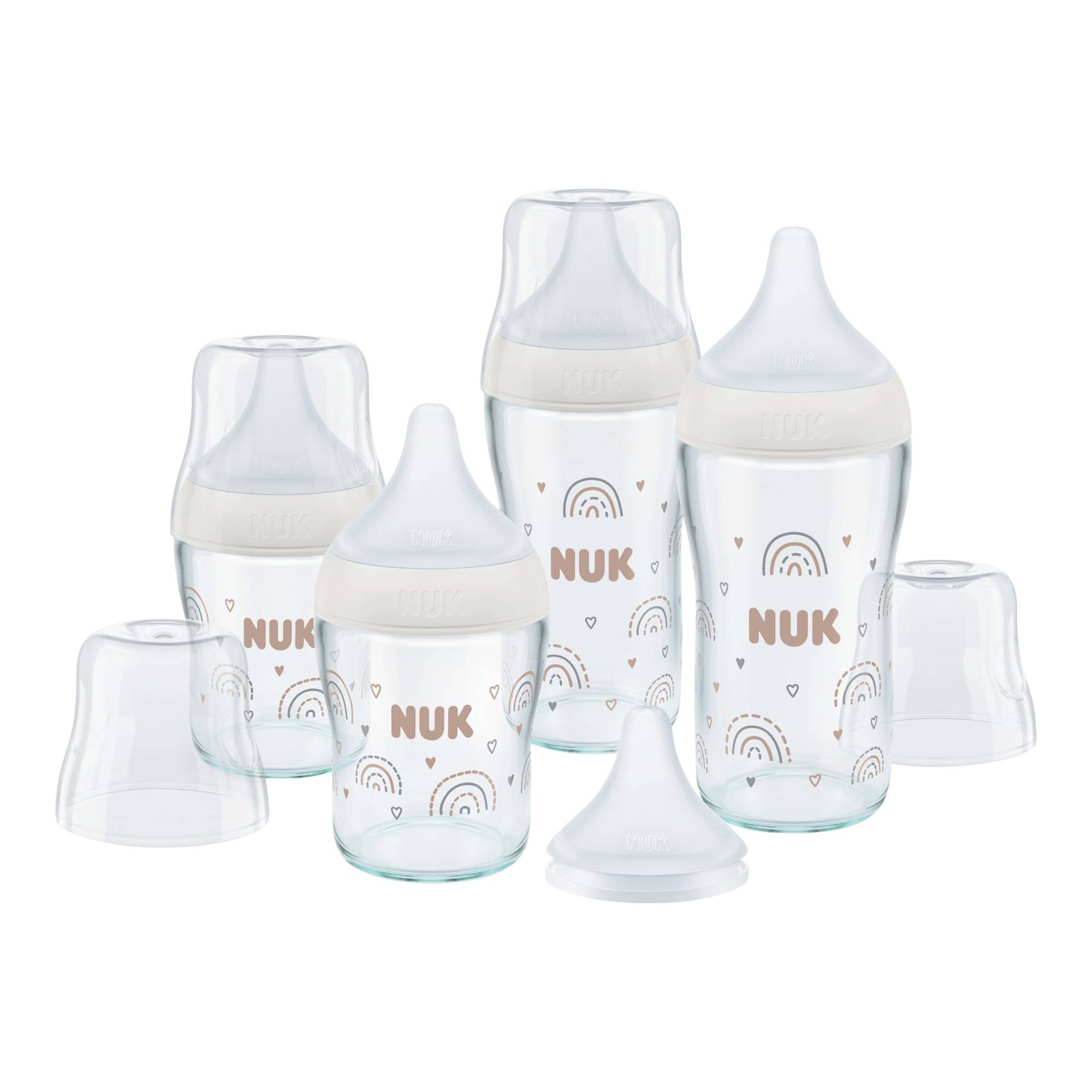 Nuk 4-tlg. Babyflaschen-Set Perfect Match, Glas, ab Geburt von NUK