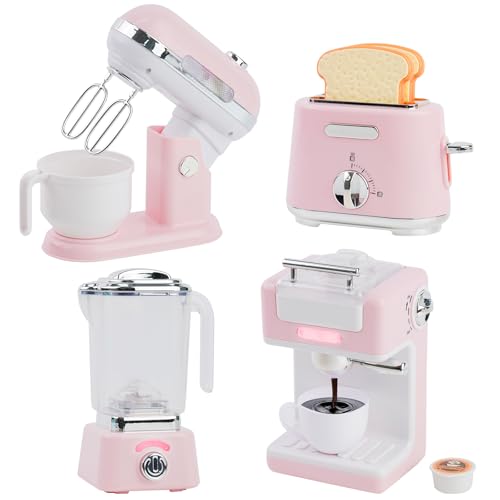 Kinderküche Spielset,Küche Rollenspiel Set mit Kaffeemaschine,Mixer, Mixer und Toaster mit Realistischen Lichtern und Geräuschen,Küchenspielzeug Rollenspiele Geschenke für Mädchen Jungen 3 4 5 6 Jahre von NUKied