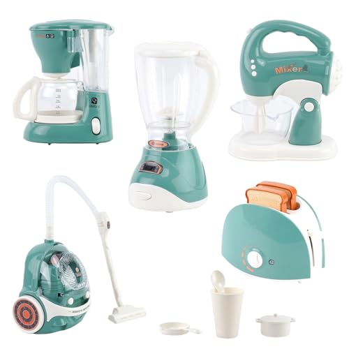 Kinderküche Spielset, Pretend Küche Spielzeug,mit Kaffeemaschine,Mixer,Rührgerät, Toaster und Geschirr,Rollenspiel Geschenk für Mädchen und Jungen ab 3 Jahren von NUKied