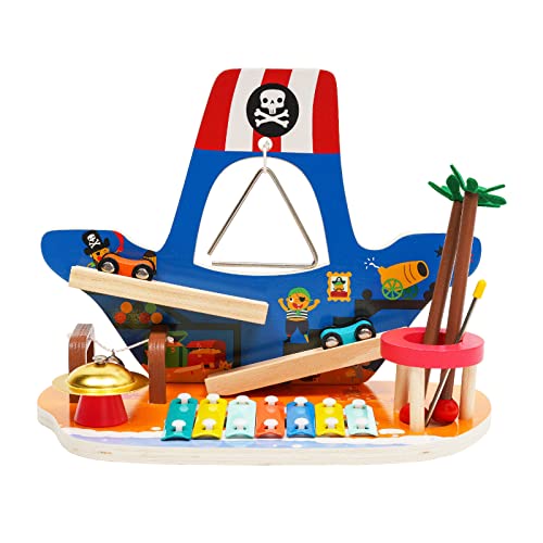 Montessori Spielzeug ab 1 Jahr,Holzspielzeug ab 1 Jahr,Piratenschiffe Xylophon Kinder Musikinstrument Spielzeug Set,Baby Musikspielzeug,Montessori Lernspielzeug für Mädchen Jungen ab 1 2 3 4 5 Jahr von NUKied