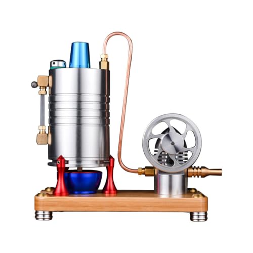 NULA Mini Dampfmaschinen Motor Bausatz, Retro Vertikal-Dampfmaschinenmodell mit Sockel & Kessel Und Lampe, Motor Modell Physisches Desktop Motor Experimentierspielzeug für Erwachsene von NULA