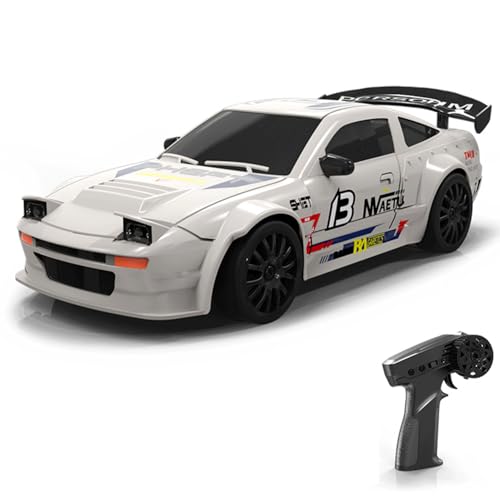 NULA 2,4G Mini RC Drift Auto Modell mit Lichtern, 15 Km/h, 1/24 Maßstab RC Elektro Allrad Hochgeschwindigkeits Rennauto Ferngesteuertes Auto Drift-Auto Geschenk für Jungen Erwachsene – RTR von NULA