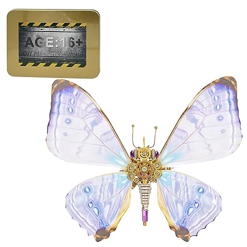 NULA 3D Puzzle Metall Modellbau - Schmetterling Mechanisches Steampunk 3D Metallpuzzle Insekt DIY Modellbausatz Spielzeug Erwachsen Kinder Deko 150+ Teile von NULA