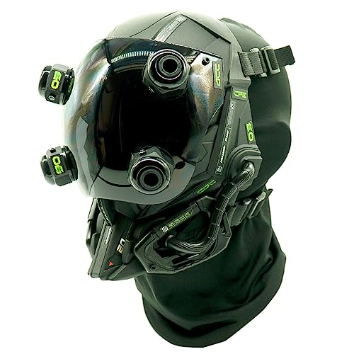 NULA Cosplay Helm Maske für Erwachsene,Halloween Maske Futuristische Techwear Helm Maske Punk Maske für Cyberpunk Maske Cosplay Rollenspiel Kostümspiele Partys - NEIN LED von NULA