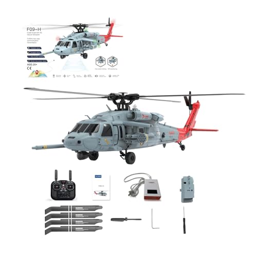 NULA F09-H RC Hubschrauber mit Kamera für Erwachsene Kinder, SH60 Seahawk 8CH 1/47 Maßstab 2,4G Dual BrushlessFlugzeug, 6G / 3D Stunt Copter RC Helicopter Outdoor (FC GPS/RTF Version) von NULA