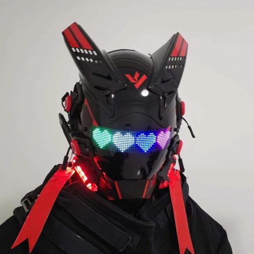 NULA Halloween Punk Maske Cosplay-Cybepunk Helm LED Futuristisches Rollenspiel Kostüm Techwear Maske Party Festival Karneval NULA Halloween Punk Maske Cosplay-Cybepunk Helm LED Futuristisches Rollenspiel Kostüm Techwear Maske Party Festival Karneval von NULA
