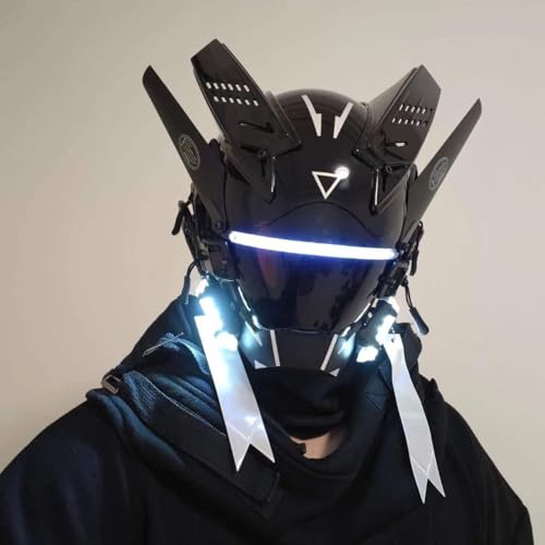 NULA Halloween Punk Maske Cosplay-Cybepunk Helm LED Futuristisches Rollenspiel Kostüm Techwear Maske Party Festival Karneval NULA Halloween Punk Maske Cosplay-Cybepunk Helm LED Futuristisches Rollenspiel Kostüm Techwear Maske Party Festival Karneval von NULA