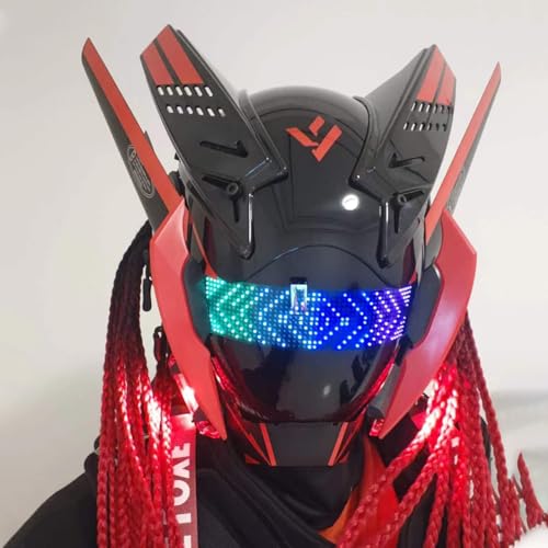 NULA Halloween Punk Maske Cosplay-Cybepunk Helm LED Futuristisches Rollenspiel Kostüm Techwear Maske Party Festival Karneval NULA Halloween Punk Maske Cosplay-Cybepunk Helm LED Futuristisches Rollenspiel Kostüm Techwear Maske Party Festival Karneval von NULA
