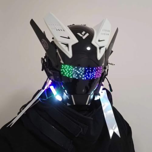 NULA Halloween Punk Maske Cosplay-Cybepunk Helm LED Futuristisches Rollenspiel Kostüm Techwear Maske Party Festival Karneval NULA Halloween Punk Maske Cosplay-Cybepunk Helm LED Futuristisches Rollenspiel Kostüm Techwear Maske Party Festival Karneval von NULA