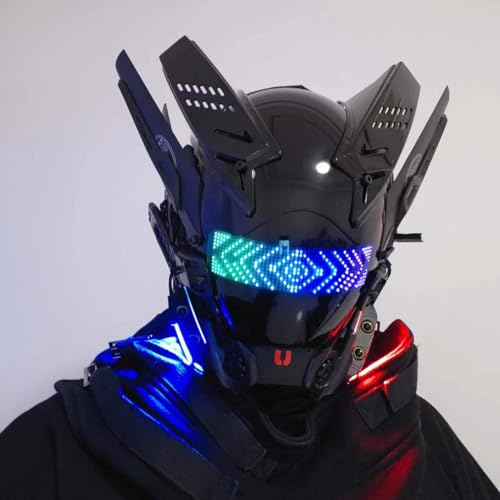 NULA Halloween Punk Maske Cosplay-Cybepunk Helm LED Futuristisches Rollenspiel Kostüm Techwear Maske Party Festival Karneval NULA Halloween Punk Maske Cosplay-Cybepunk Helm LED Futuristisches Rollenspiel Kostüm Techwear Maske Party Festival Karneval von NULA