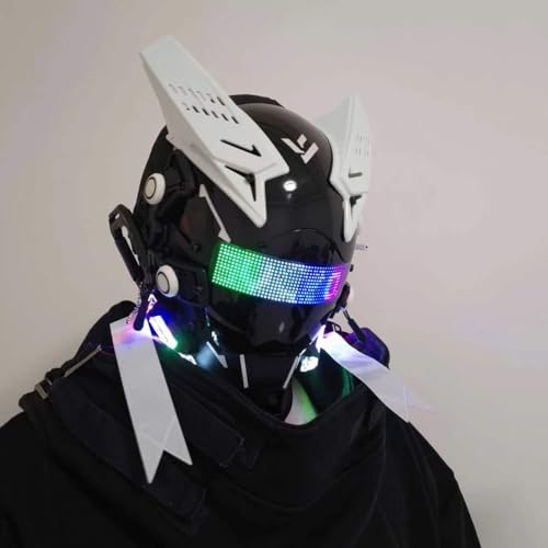 NULA Halloween Punk Maske Cosplay-Cybepunk Helm LED Futuristisches Rollenspiel Kostüm Techwear Maske Party Festival Karneval NULA Halloween Punk Maske Cosplay-Cybepunk Helm LED Futuristisches Rollenspiel Kostüm Techwear Maske Party Festival Karneval von NULA