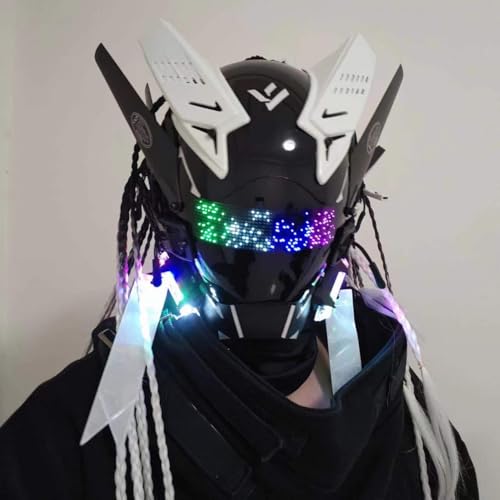 NULA Halloween Punk Maske Cosplay-Cybepunk Helm LED Futuristisches Rollenspiel Kostüm Techwear Maske Party Festival Karneval NULA Halloween Punk Maske Cosplay-Cybepunk Helm LED Futuristisches Rollenspiel Kostüm Techwear Maske Party Festival Karneval von NULA