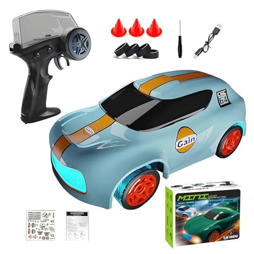NULA Mini RC Drift Auto, 1:64 4WD Ferngesteuertes Auto Hochgeschwindigkeits mit Farbigen LED-Leuchten, RC Rennen Sportrennwagen Spielzeug Geschenke für Erwachsene – Blau NULA Mini RC Drift Auto, 1:64 4WD Ferngesteuertes Auto Hochgeschwindigkeits mit Farbigen LED-Leuchten, RC Rennen Sportrennwagen Spielzeug Geschenke für Erwachsene – Blau von NULA