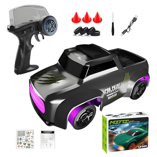 NULA Mini RC Drift Auto, 1:64 4WD Ferngesteuertes Auto Hochgeschwindigkeits mit Farbigen LED-Leuchten, RC Rennen Sportrennwagen Spielzeug Geschenke für Erwachsene – Grau NULA Mini RC Drift Auto, 1:64 4WD Ferngesteuertes Auto Hochgeschwindigkeits mit Farbigen LED-Leuchten, RC Rennen Sportrennwagen Spielzeug Geschenke für Erwachsene – Grau von NULA