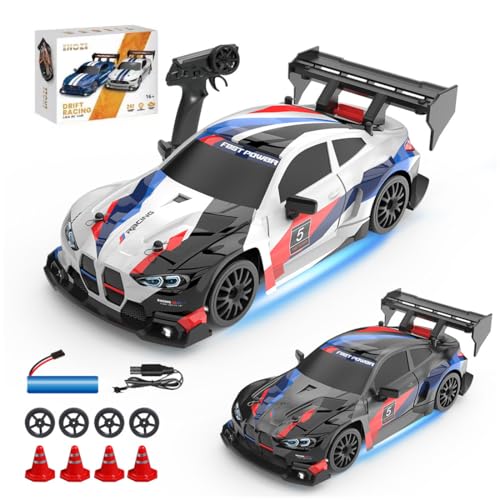 NULA Mini RC Drift Auto 1/24, 4WD Ferngesteuerte Autos Hochgeschwindigkeits Rennsportwagen mit 30 Km/h 2,4 GHz Elektrischer Fahrzeug mit LED-Beleuchtung für Erwachsene -1 Akku NULA Mini RC Drift Auto 1/24, 4WD Ferngesteuerte Autos Hochgeschwindigkeits Rennsportwagen mit 30 Km/h 2,4 GHz Elektrischer Fahrzeug mit LED-Beleuchtung für Erwachsene -1 Akku von NULA