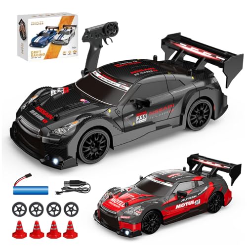 NULA Mini RC Drift Auto 1/24, 4WD Ferngesteuerte Autos Hochgeschwindigkeits Rennsportwagen mit 30 Km/h 2,4 GHz Elektrischer Fahrzeug mit LED-Beleuchtung für Erwachsene -3 Akku NULA Mini RC Drift Auto 1/24, 4WD Ferngesteuerte Autos Hochgeschwindigkeits Rennsportwagen mit 30 Km/h 2,4 GHz Elektrischer Fahrzeug mit LED-Beleuchtung für Erwachsene -3 Akku von NULA
