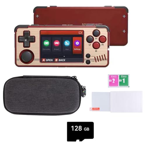 NULA Miyoo A30 Retro Handheld Spielkonsole mit 128G TF-Karte, 2,8-Zoll-IPS-Bildschirm Cortex-A7-Linux-System-Emulatoren, Retro Arcade Geschenk – mit Tragbarer WiFi-Aufbewahrungstasche von NULA