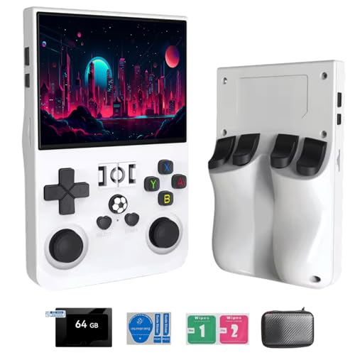 NULA 𝗡𝗲𝘄 R36S RPO Retro Handheld Spielekonsole,mit 18.000 + Spielen / 64G-TF-Karte, 3,5-Zoll-Linux-Tragbar Arcade Spiel, Retro Emulator Videoplayer, Unterstützt 5G WiFi Bluetooth von NULA