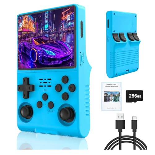 NULA R40S Pro Retro Handheld Spielkonsole, mit 256 GB TF-Karte 30.000+ Spiele Unterstützt 20+ Emulator 3,5-Zoll-IPS-HD-Bildschirm Linux-System Tragbarer Pocket Arcade-Videoplayer von NULA